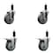 Service Caster 4'' Thermoplastic Rubber Swivel 1-1/8'' Expanding Stem Caster Set 2 Total Lock Brakes, 4PK SCC-EXTTL20S414-TPRB-2-S-2-118 - alternate 1